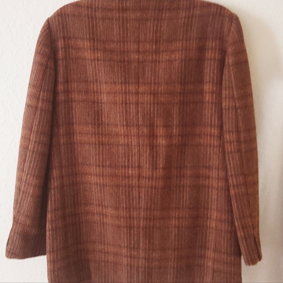 Luisa Firenze Via Roma Brown Tweed Double Breasted Woman’s Oversized Blazer - Picture 4 of 13